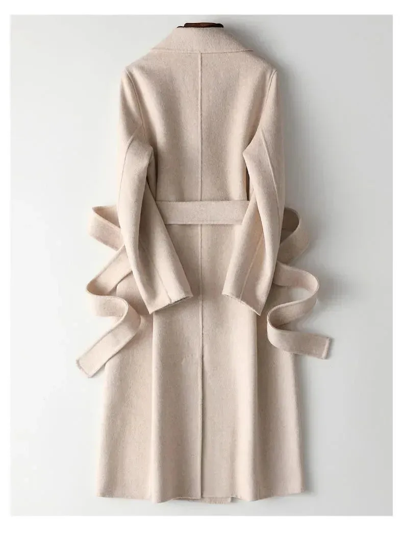 Fashion Double-sided Woolen Coat For Women Slim Fit Mid-length New Autumn Winter Collection Stylish