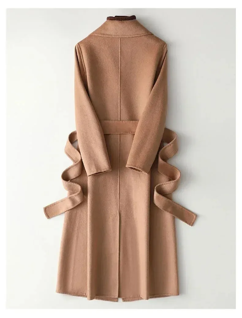 Fashion Double-sided Woolen Coat For Women Slim Fit Mid-length New Autumn Winter Collection Stylish