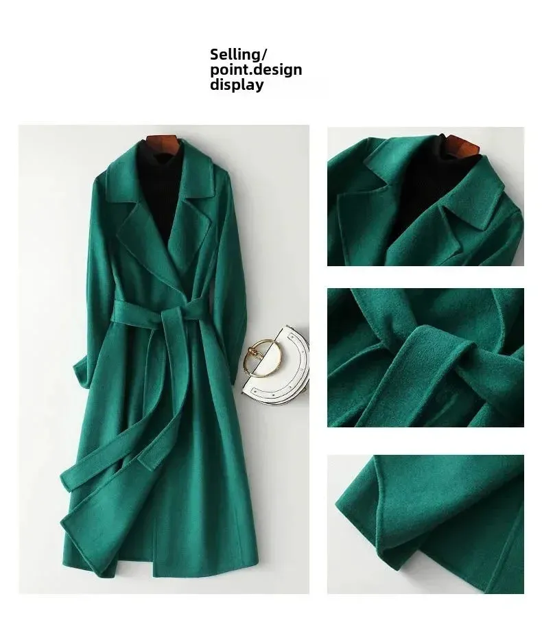 Fashion Double-sided Woolen Coat For Women Slim Fit Mid-length New Autumn Winter Collection Stylish