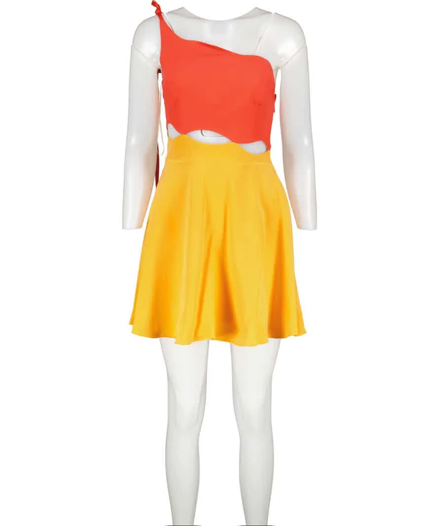 Filiarmi Orange / Red Cut Out Galena Mini Dress UK 6