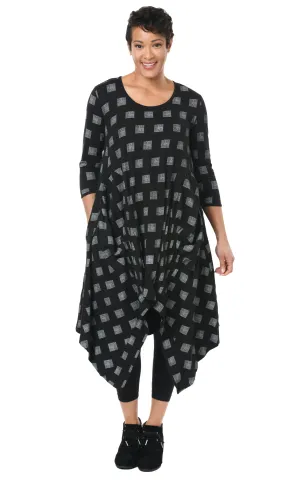 FINAL SALE SDM49 Lexi Dress in Black Gray Mini Chex*