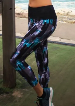 F/L High Waisted Leggings - Mint Print