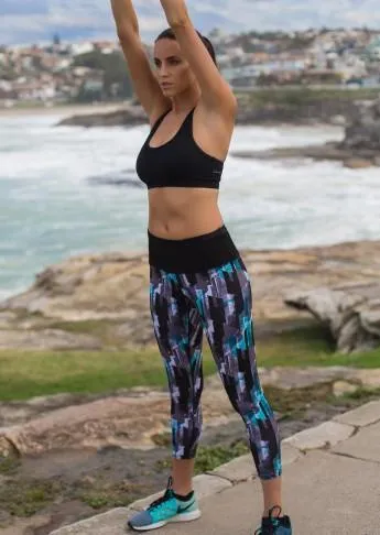 F/L High Waisted Leggings - Mint Print