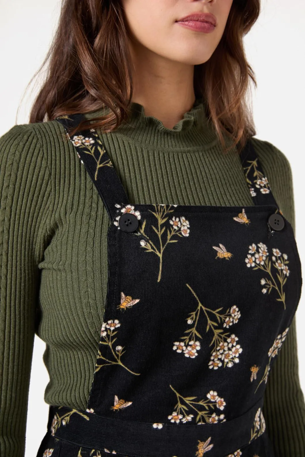 Flora Bee Cord Overall