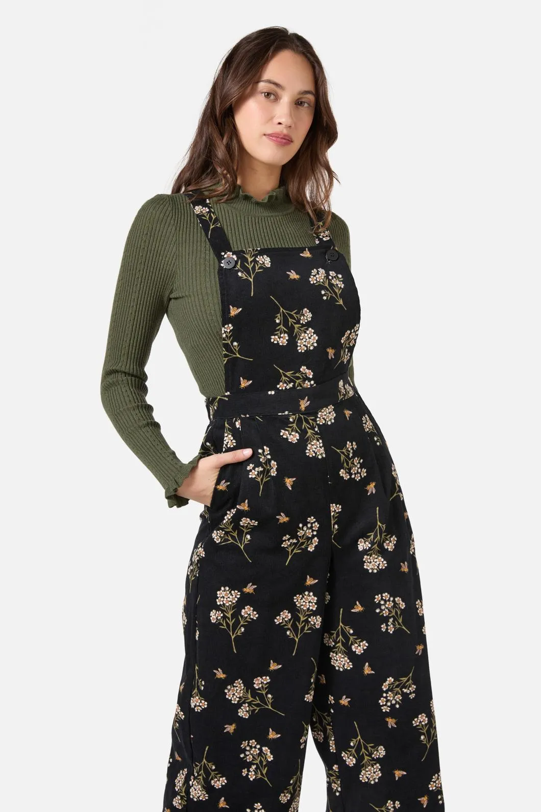 Flora Bee Cord Overall