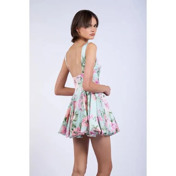 Floral Print Dress - Mint Blush -