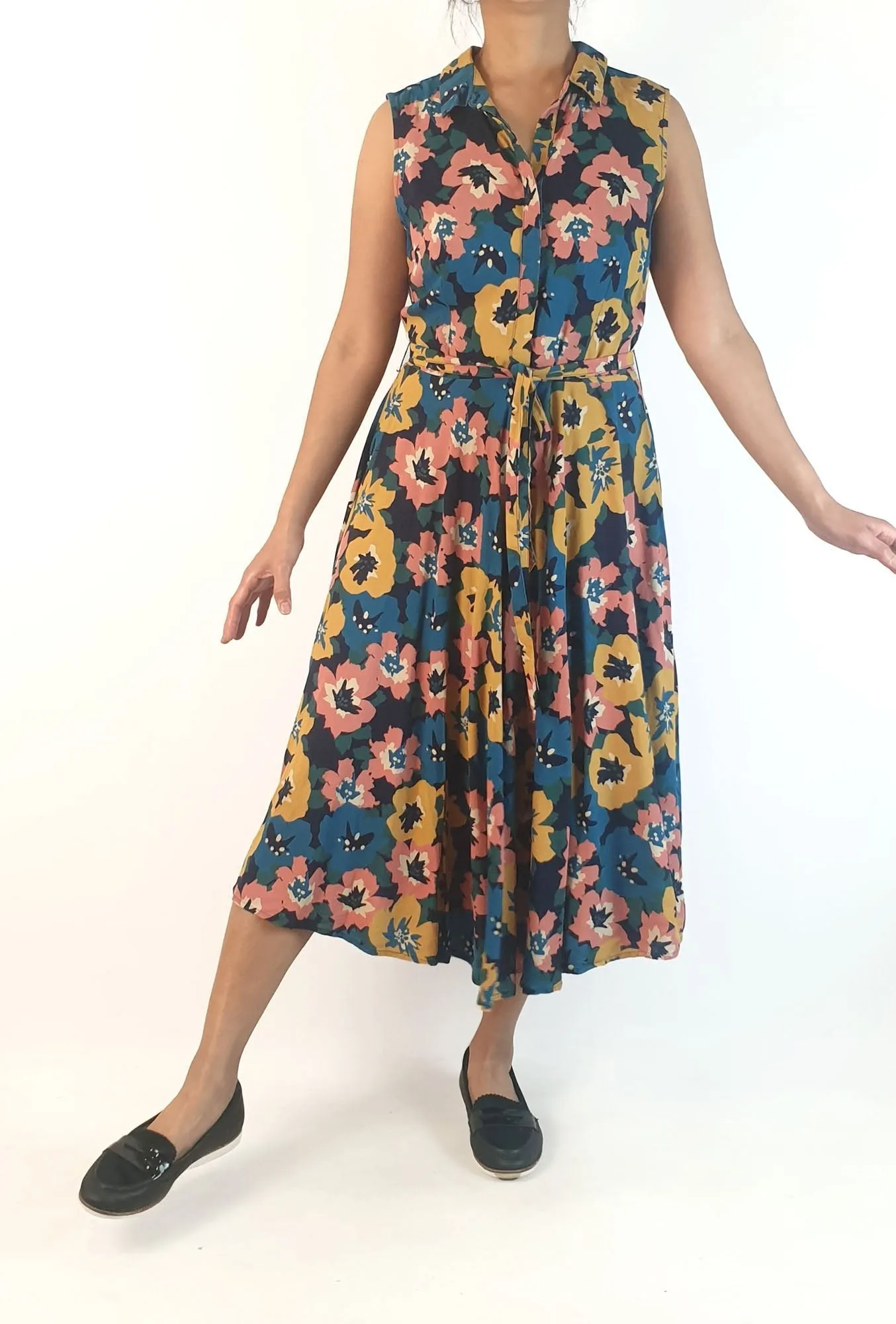  Floral shirt dress size small