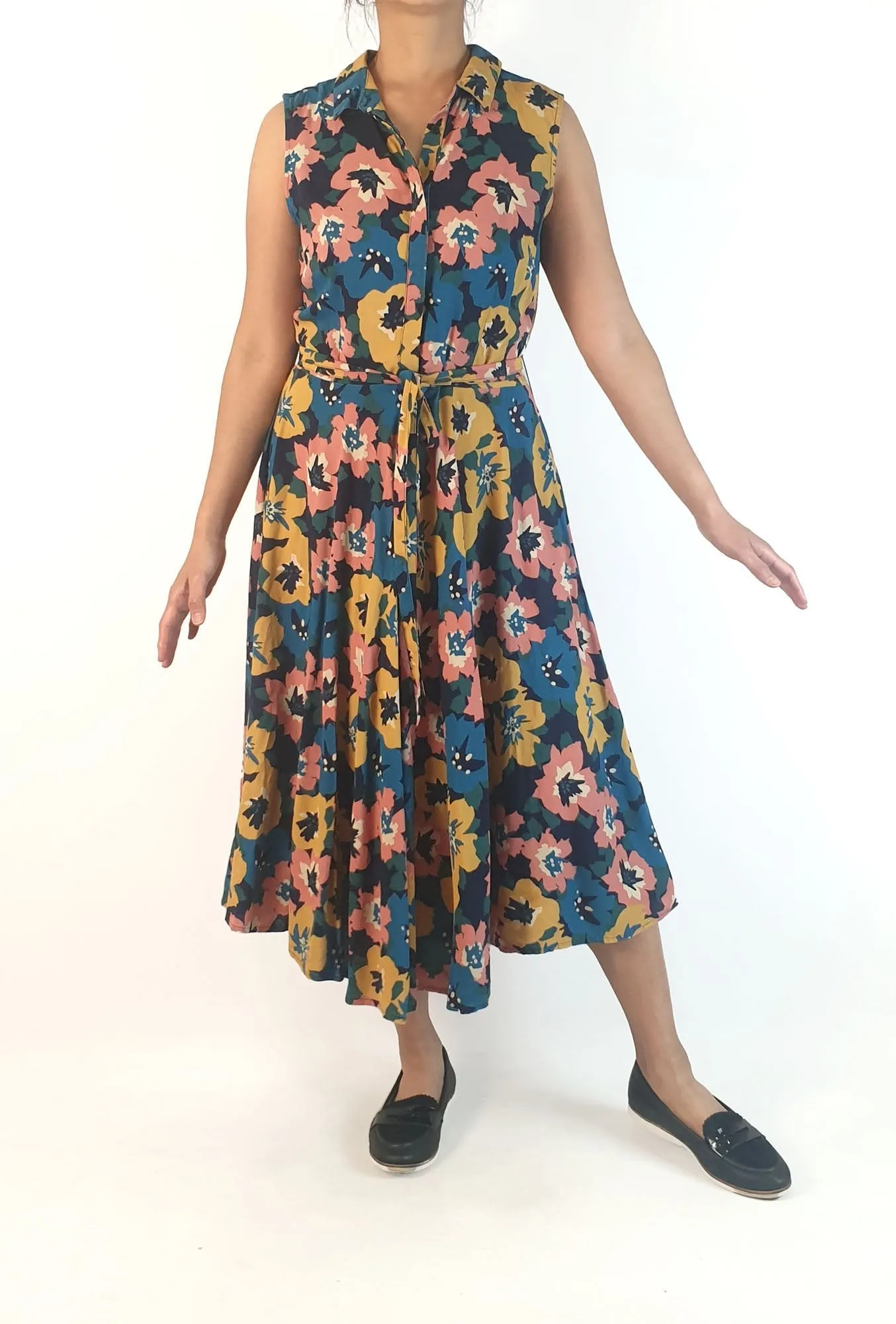  Floral shirt dress size small