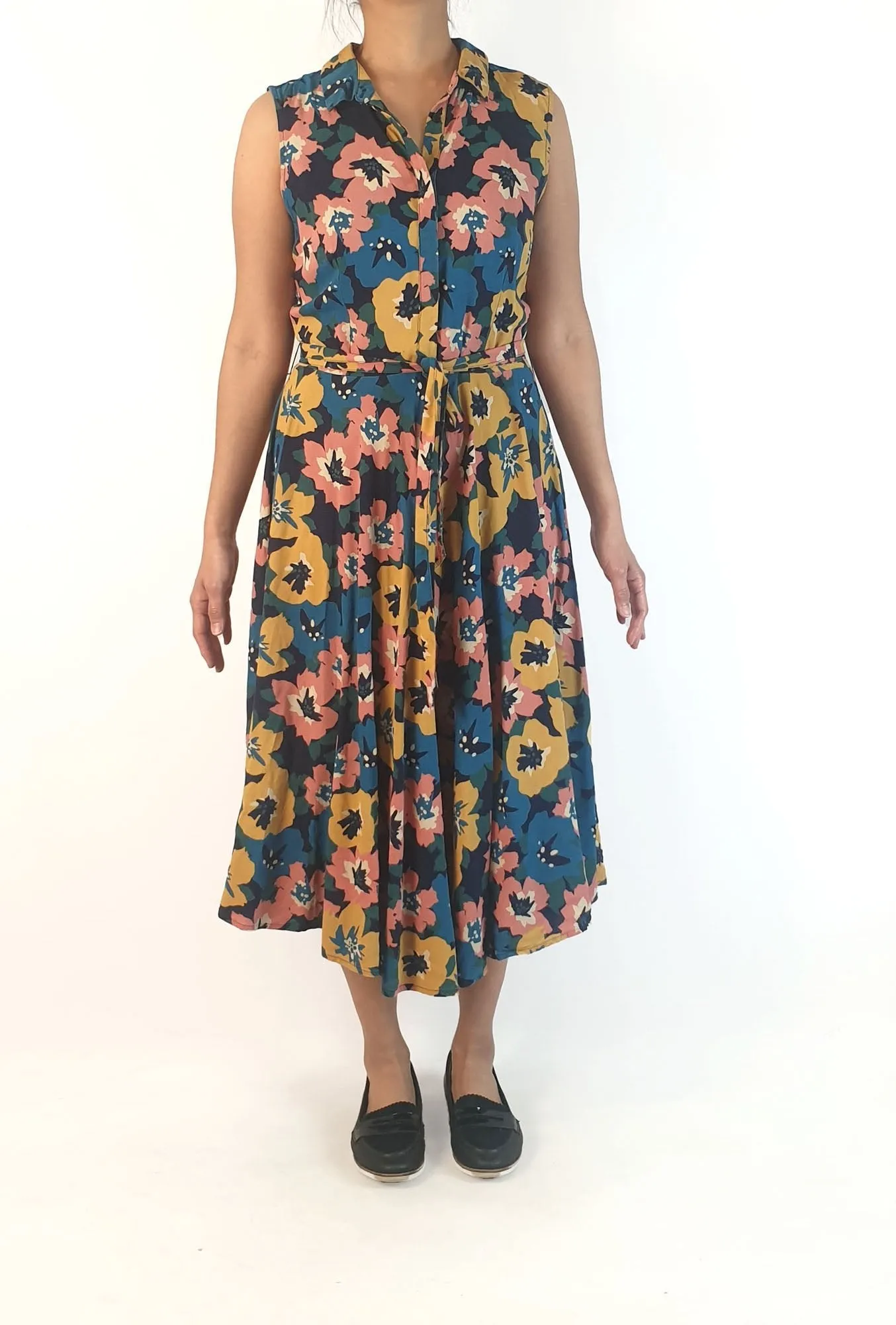  Floral shirt dress size small