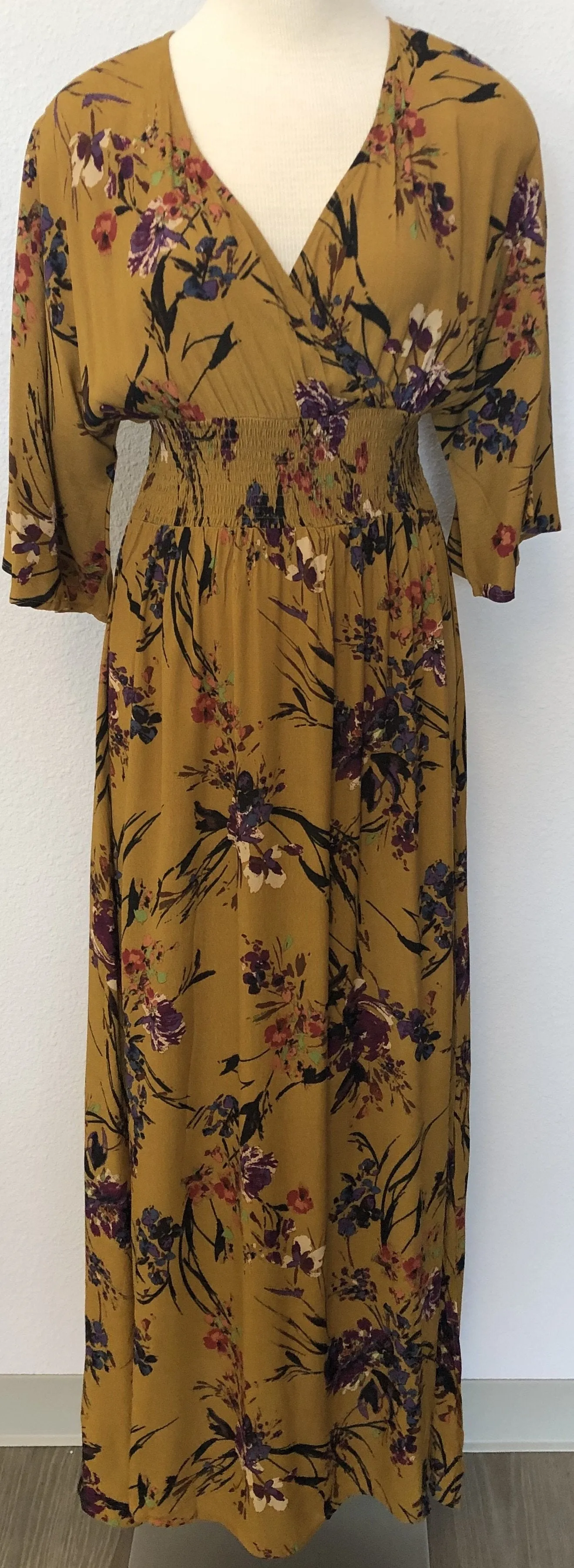 FLORAL WRAP MAXI DRESS