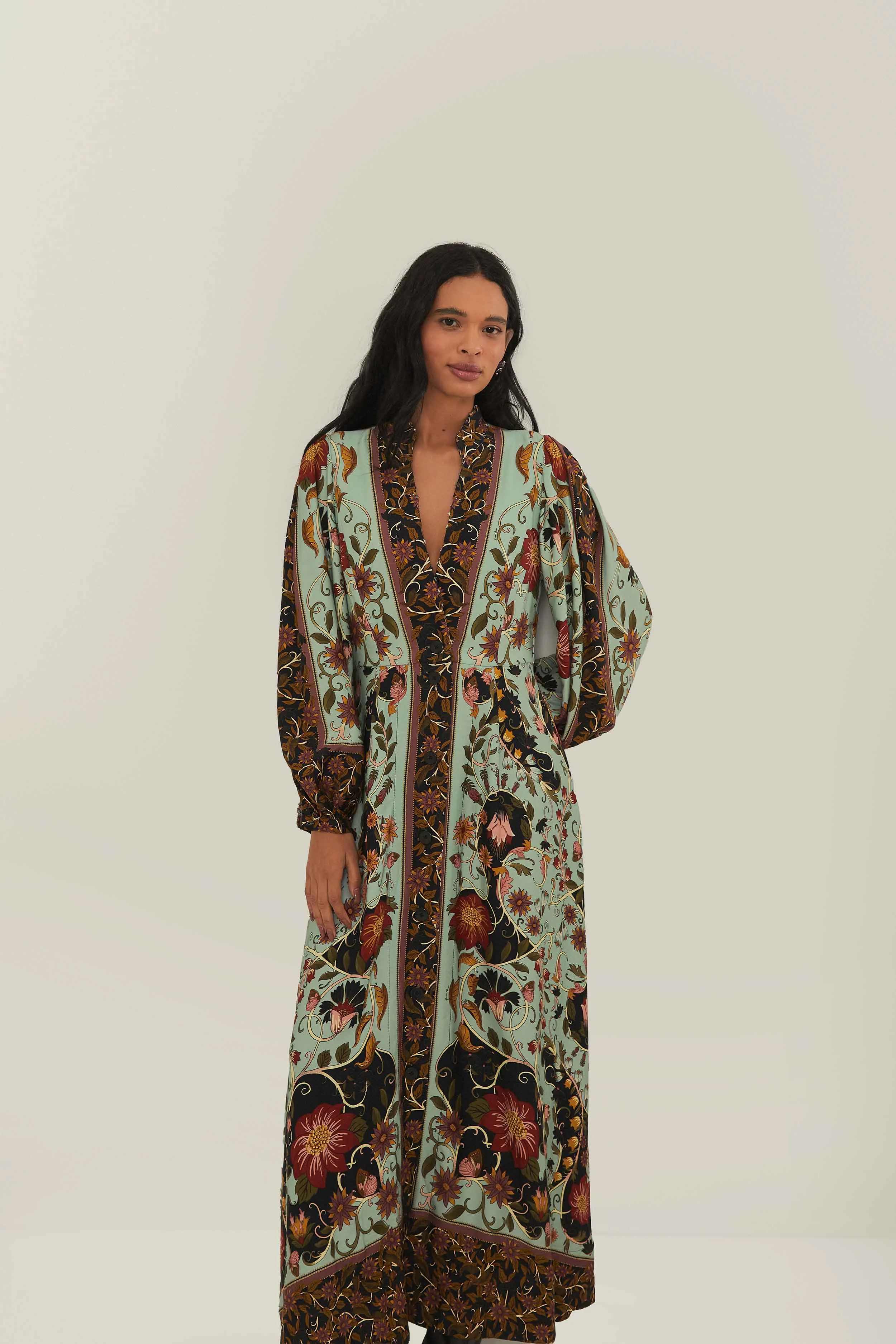 Flowing Beauty Maxi Dress in Teal Blue