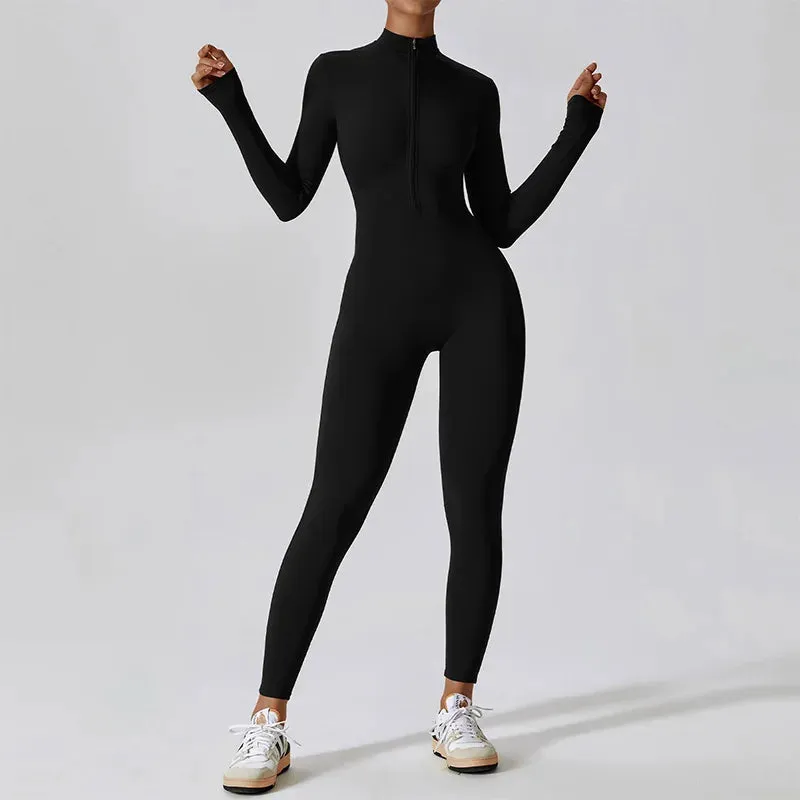 FX- Women's Yoga Long sleeve Zipper Sport wear/Gym Sport Jumpsuits