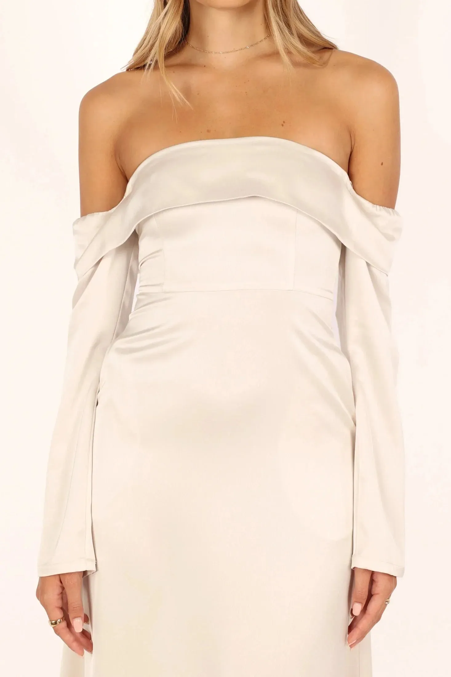 Gigi Off Shoulder Maxi Dress - Cream
