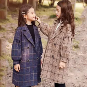 Girls' Woolen Coats For  Big Children's Woolen