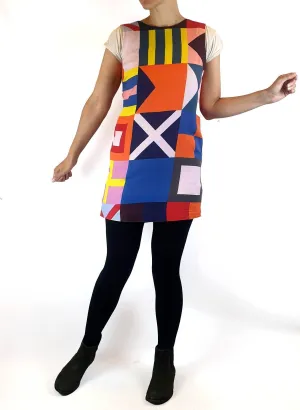 Gorman linen mix fun print shift style dress size 8