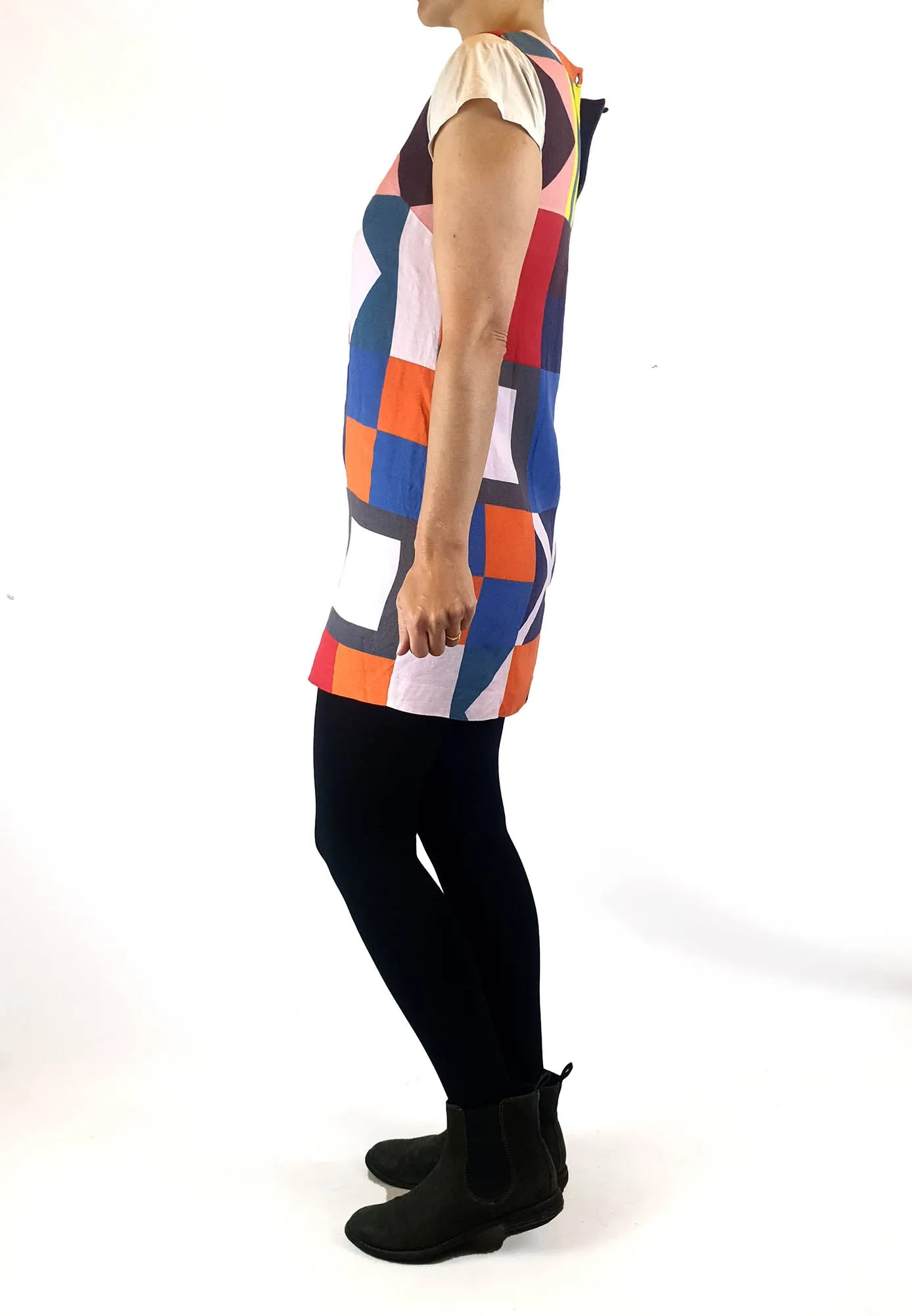 Gorman linen mix fun print shift style dress size 8