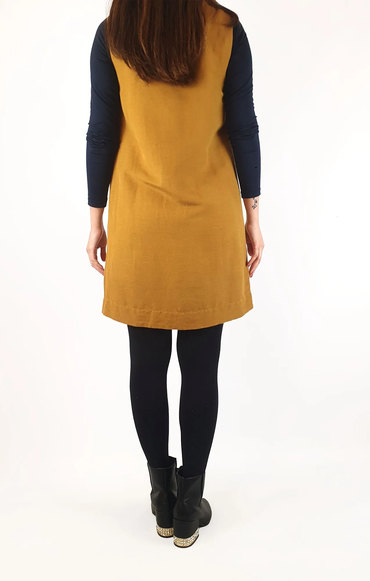 Gorman mustard linen mix sleeveless dress size 10