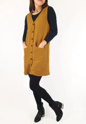 Gorman mustard linen mix sleeveless dress size 10