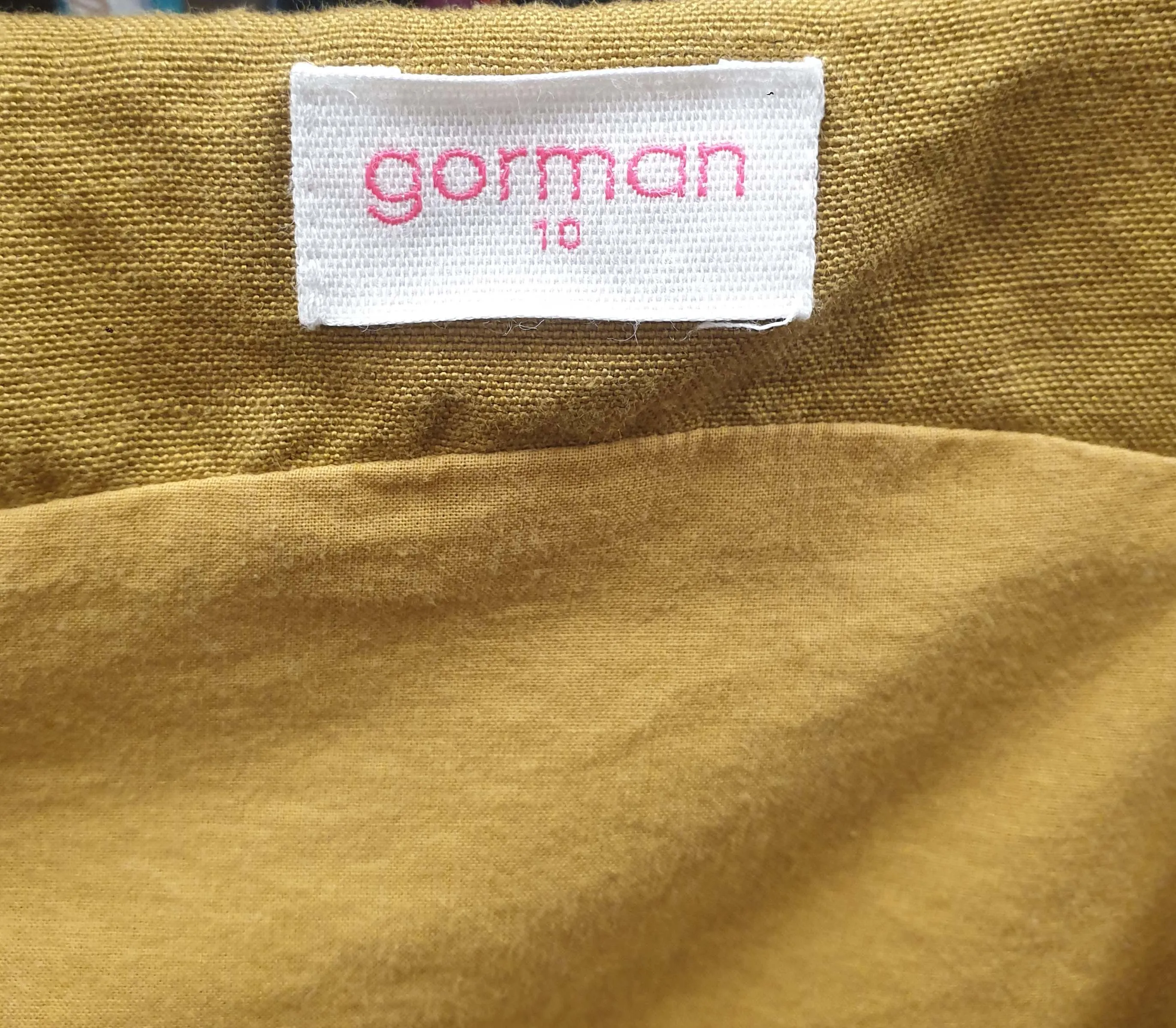 Gorman mustard linen mix sleeveless dress size 10
