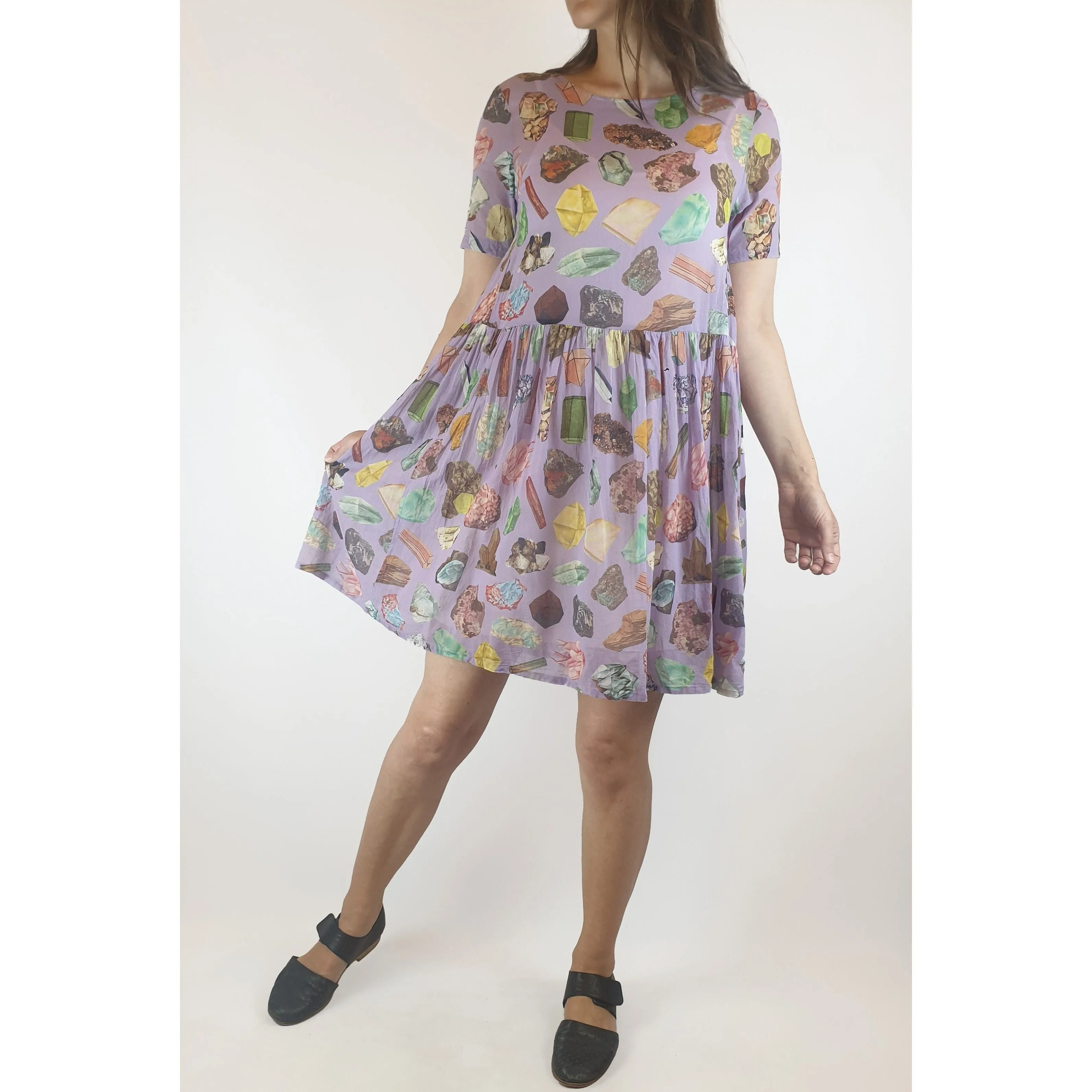 Gorman pre-loved rock formation purple cotton dress size S
