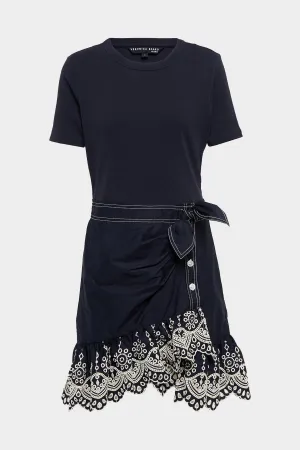 Gradie Mini Dress in Navy White