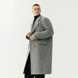Gray Herringbone Overcoat