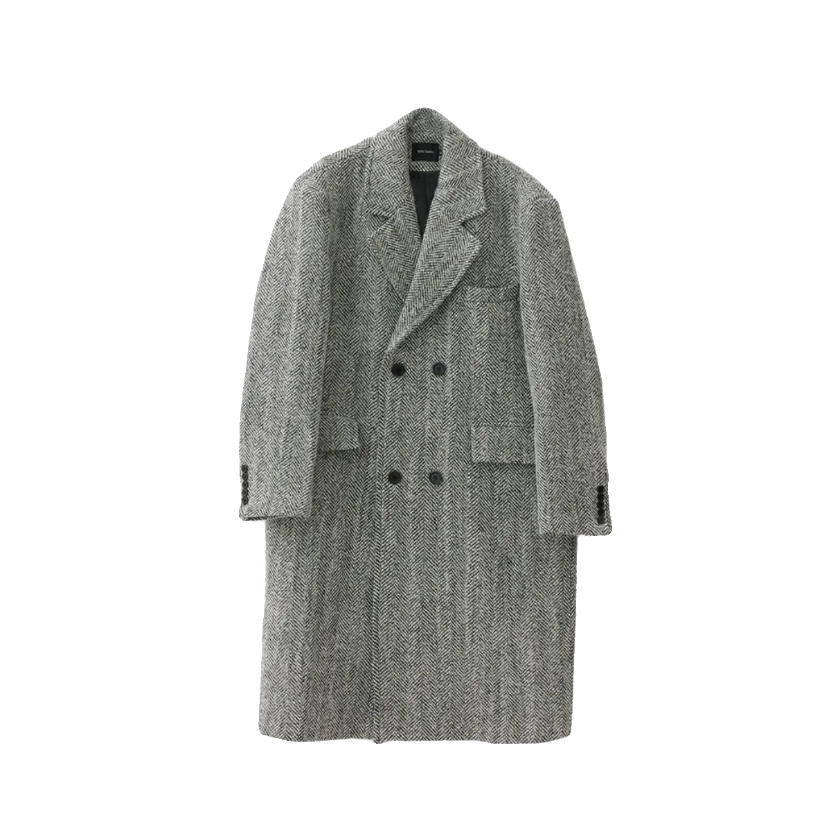 Gray Herringbone Overcoat