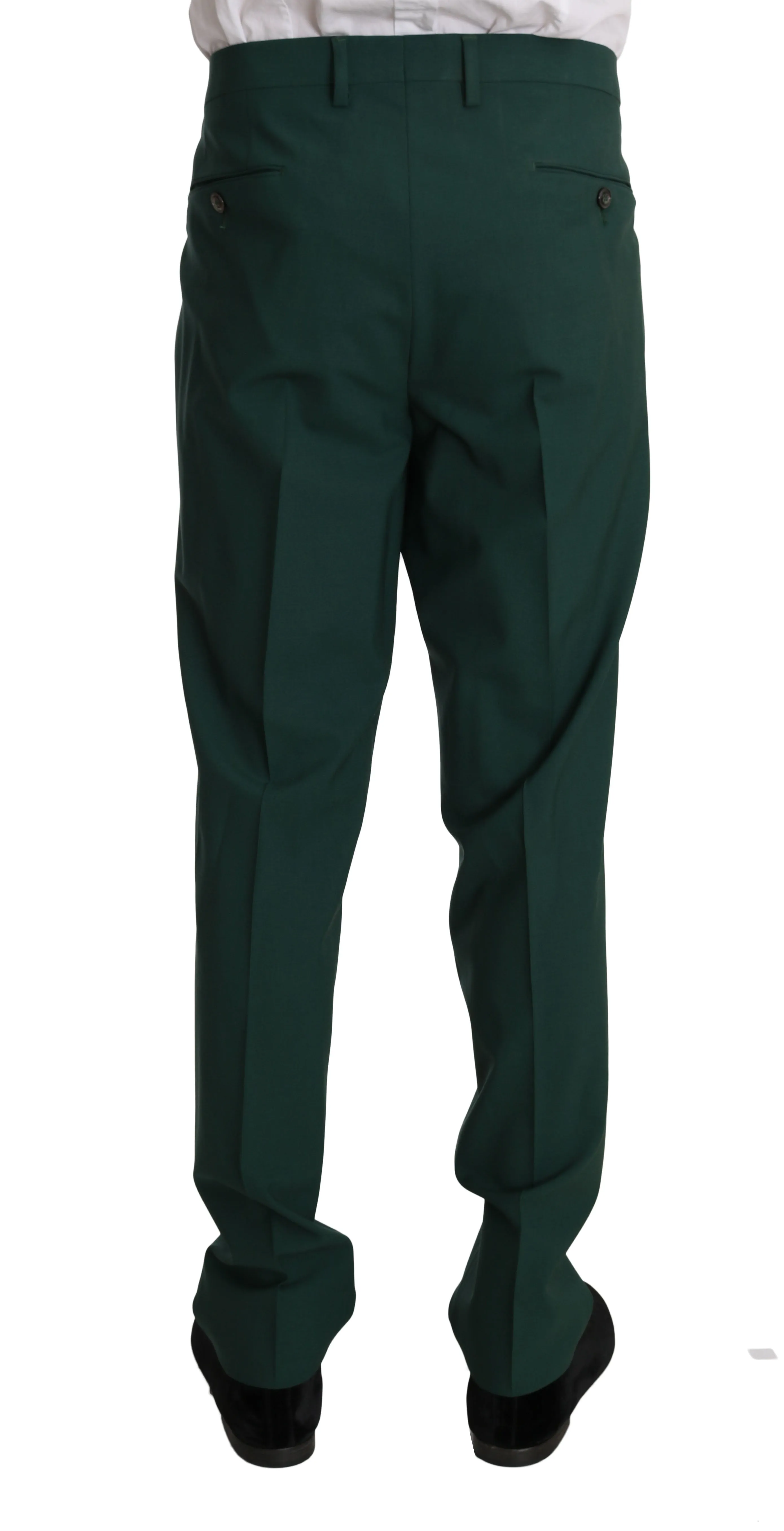 Green Wool 3 Piece Stretch Suit