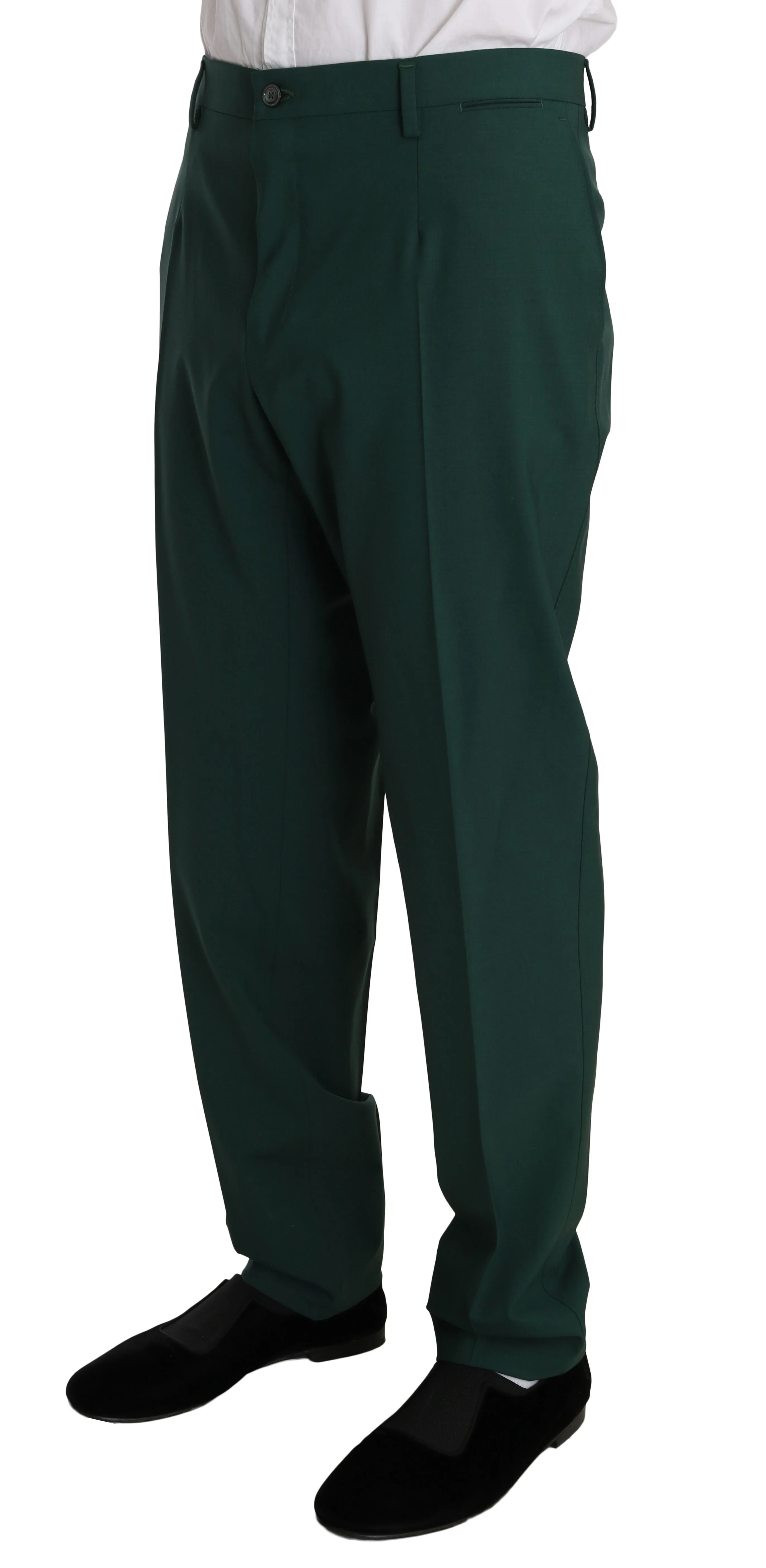 Green Wool 3 Piece Stretch Suit