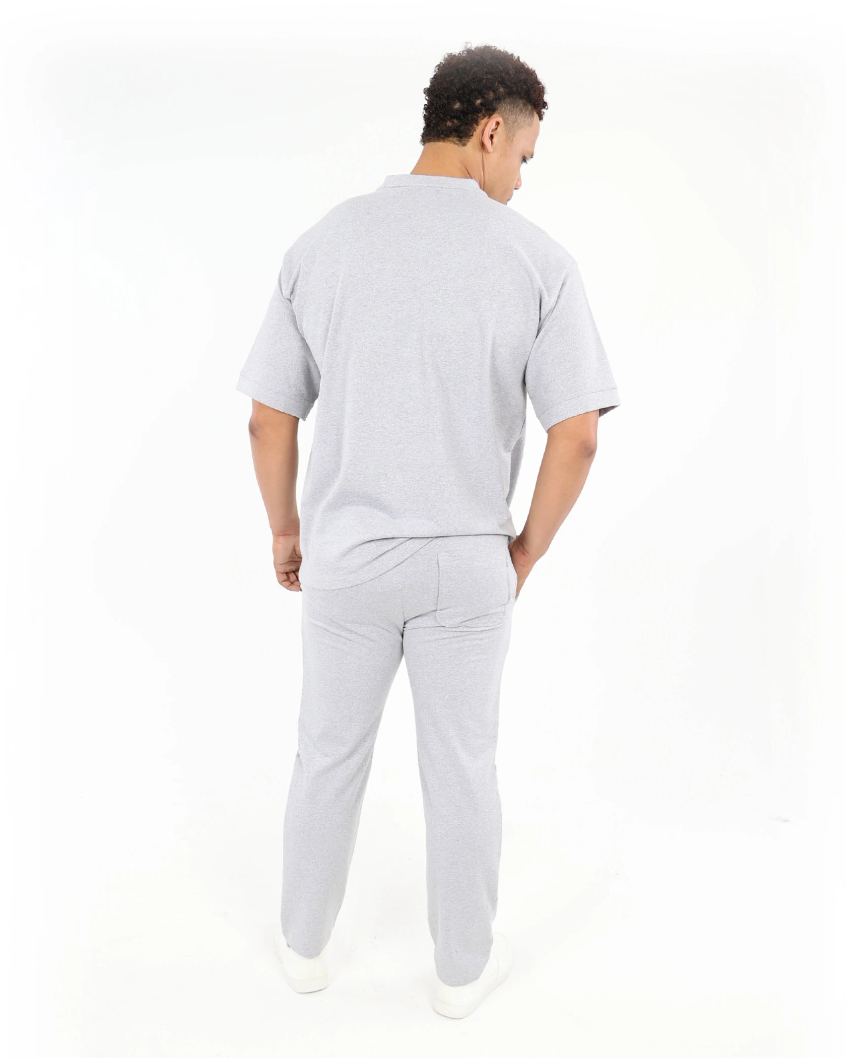 Grey Pin Tuck Joggers