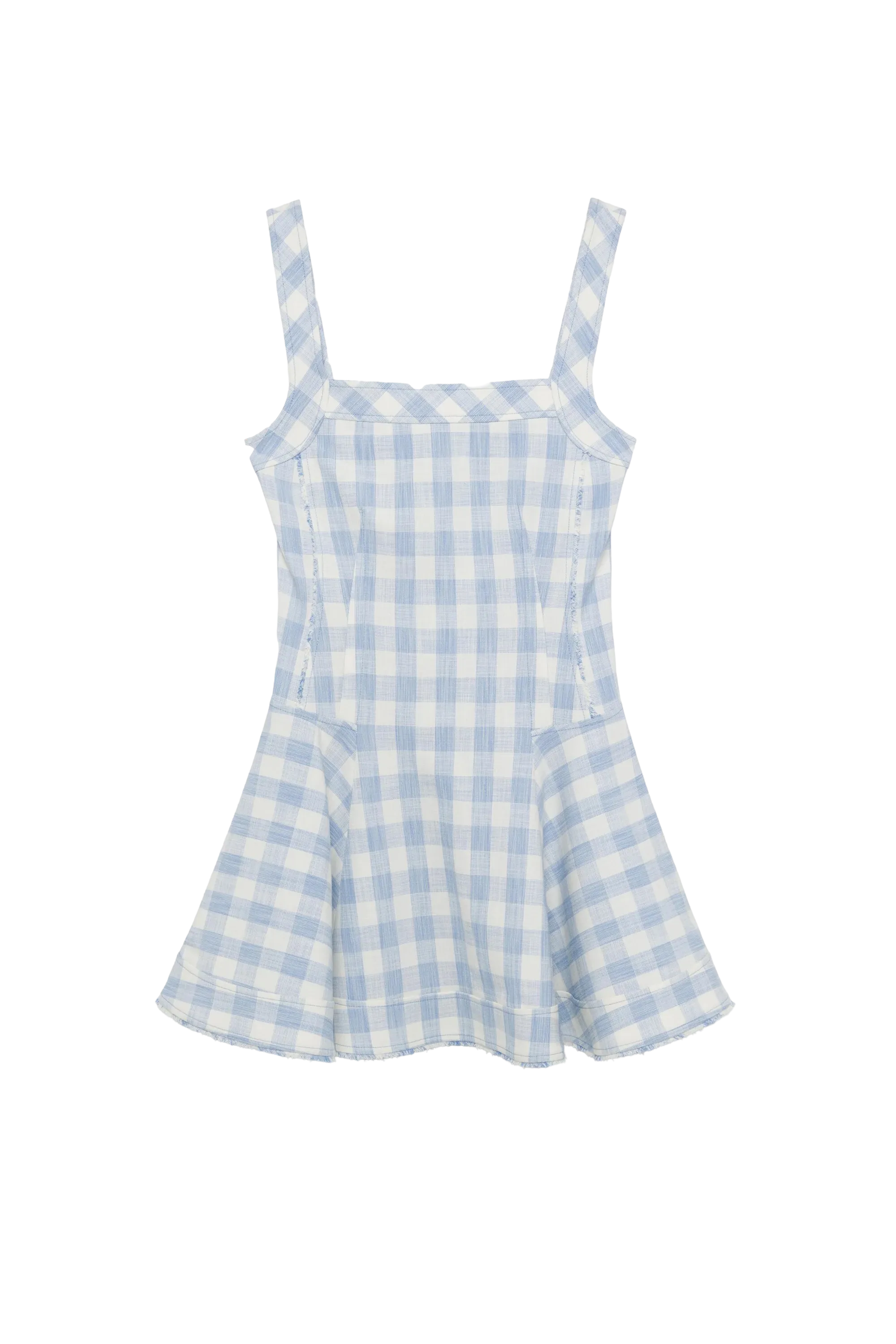 Hannalie Mini Dress - Blue Hydrangea Gingham