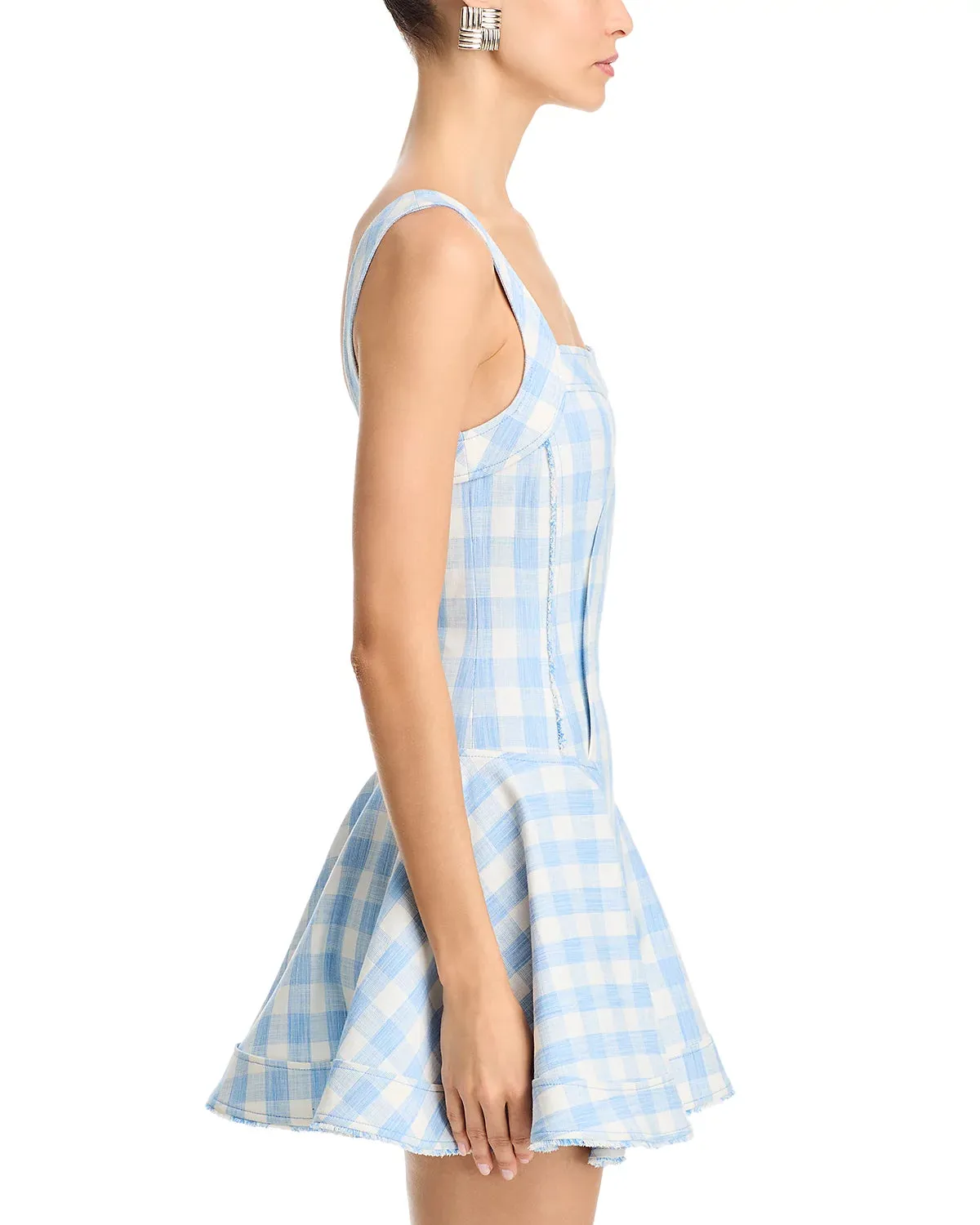 Hannalie Mini Dress - Blue Hydrangea Gingham