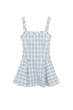 Hannalie Mini Dress - Blue Hydrangea Gingham