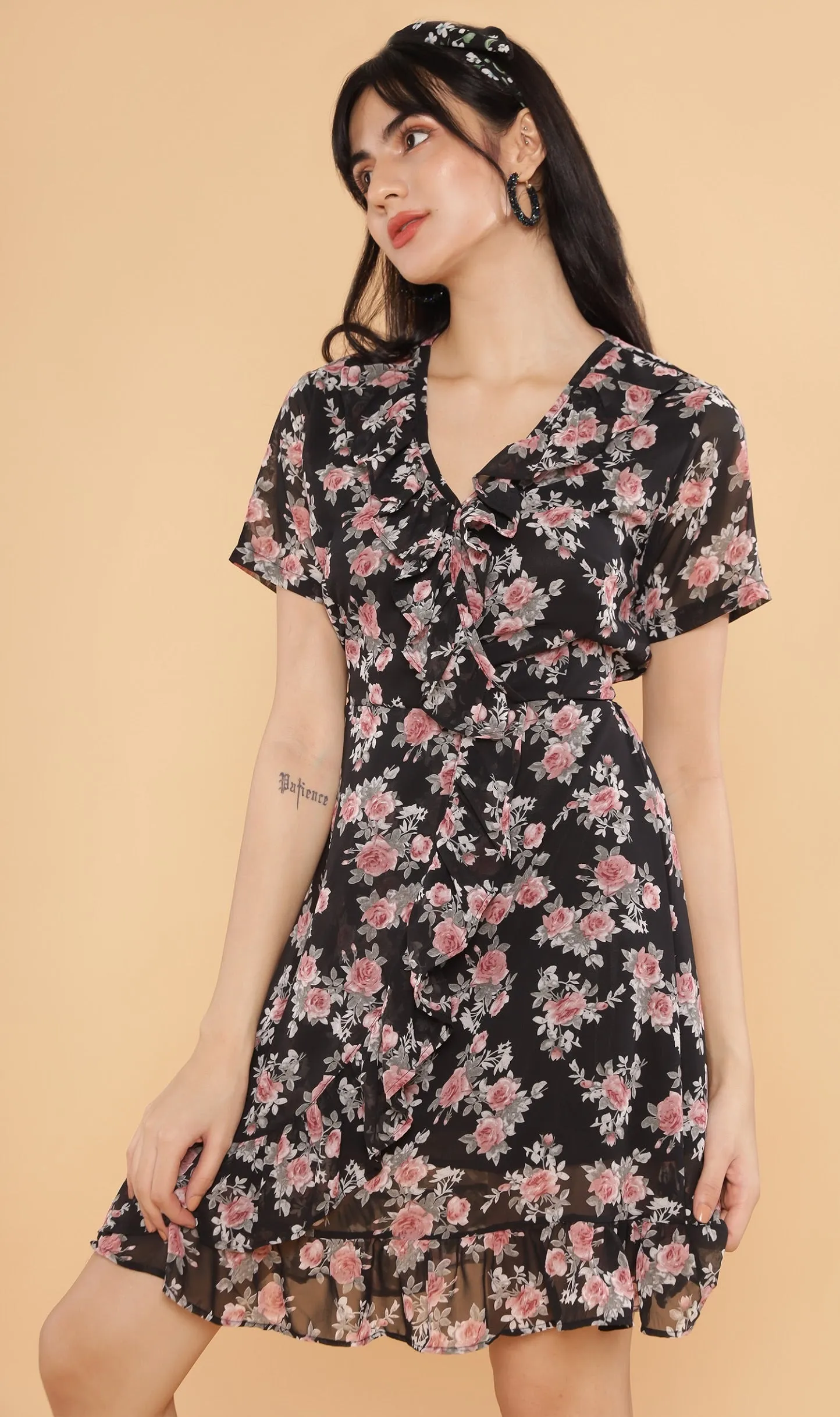 HARLOWE Ruffled Dress (Black)