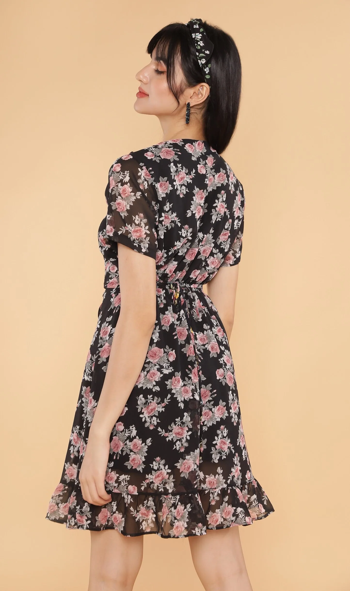 HARLOWE Ruffled Dress (Black)
