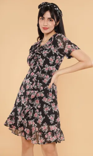 HARLOWE Ruffled Dress (Black)