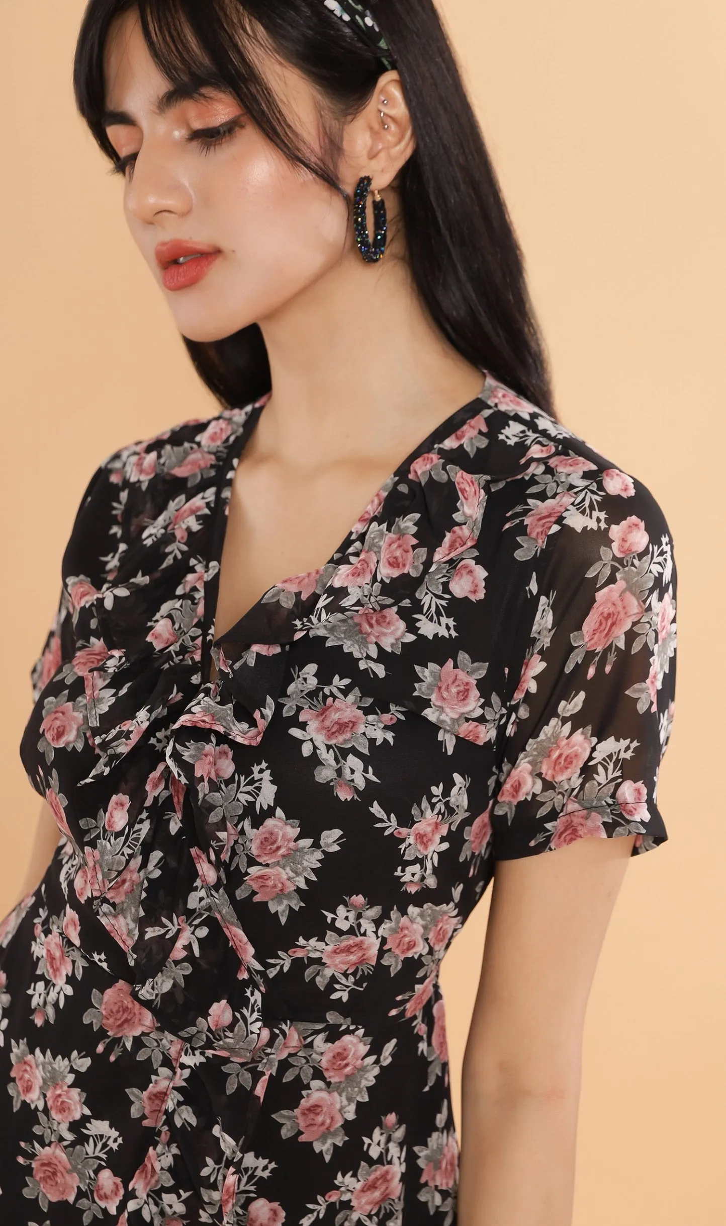 HARLOWE Ruffled Dress (Black)