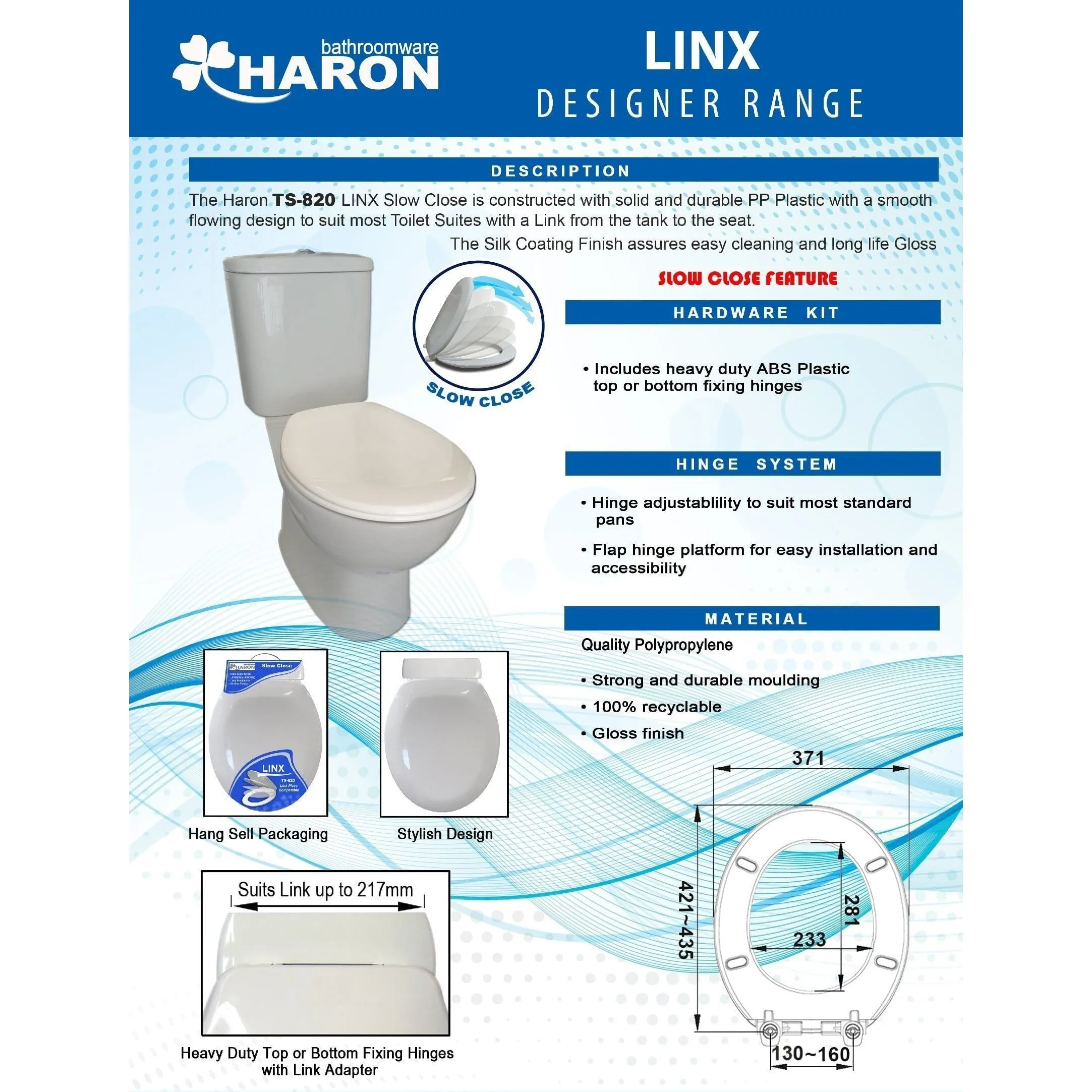 Haron TS-820 Slow Close LINX – Suits 217mm Link
