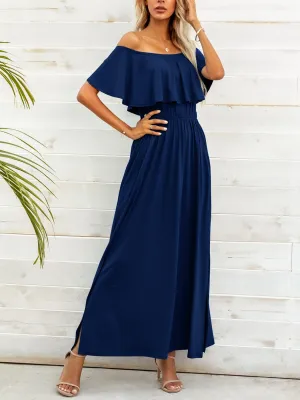Hazel Blues® |  Off-Shoulder Slit Maxi Dress