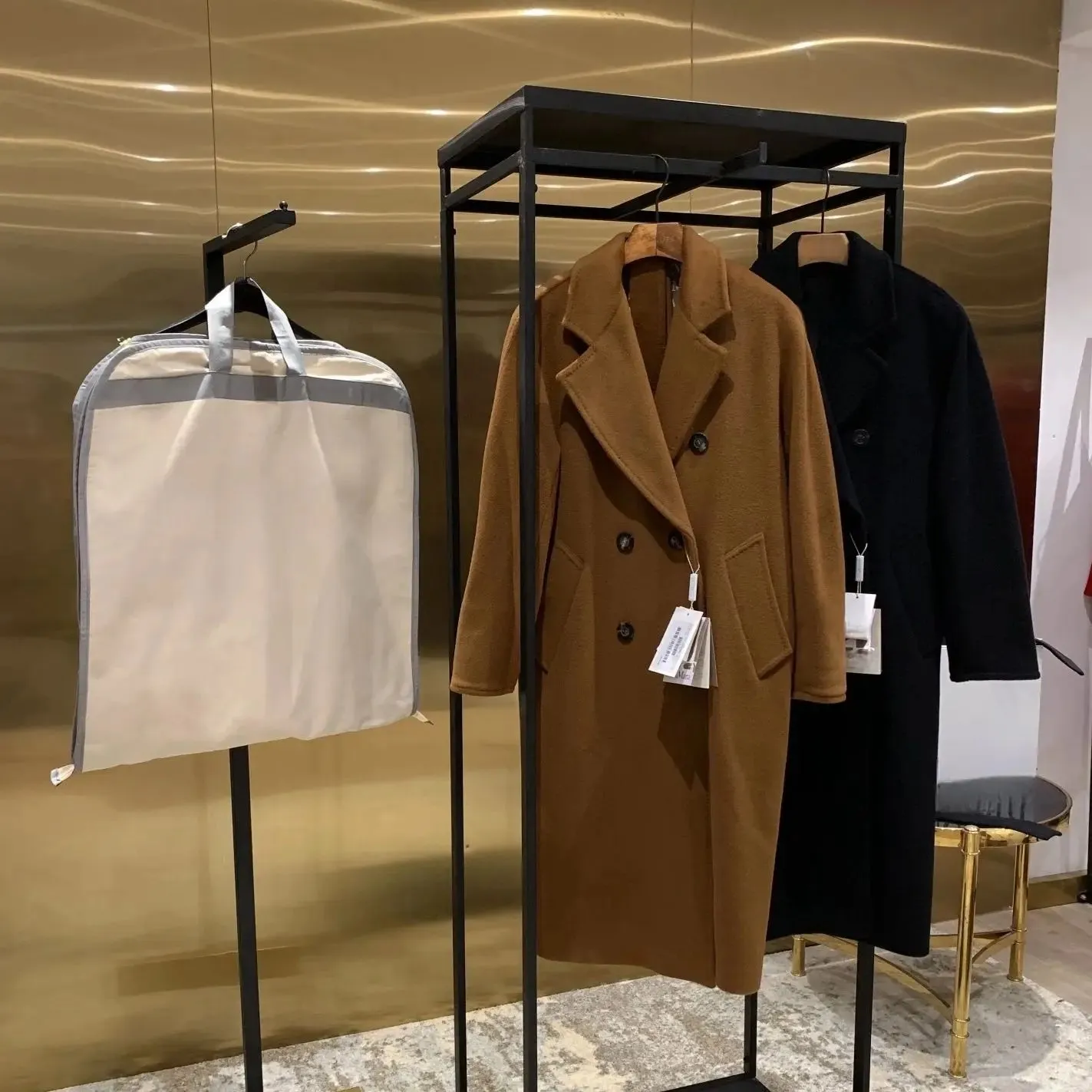 High-End Winter Cashmere Coat for Women – Camel, Black, Gray, Red, Double-Breasted