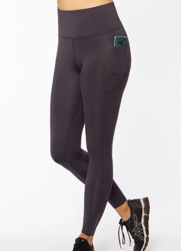 High Waisted F/L Leggings with Pockets – Slate