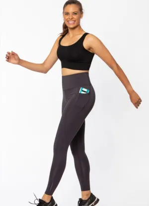 High Waisted F/L Leggings with Pockets – Slate