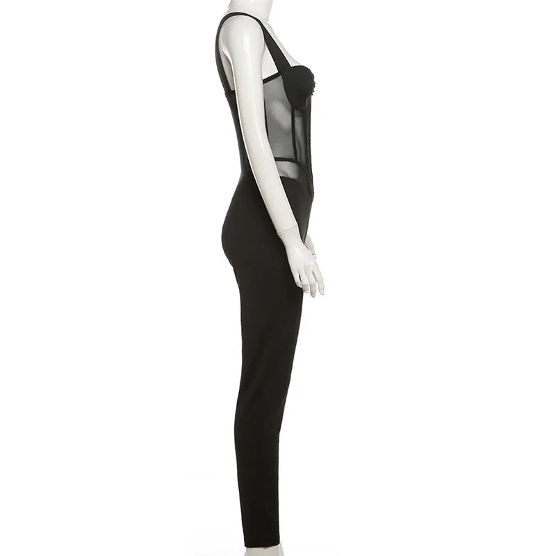 Hook and Eye Closure Sleeveless Jumpsuit