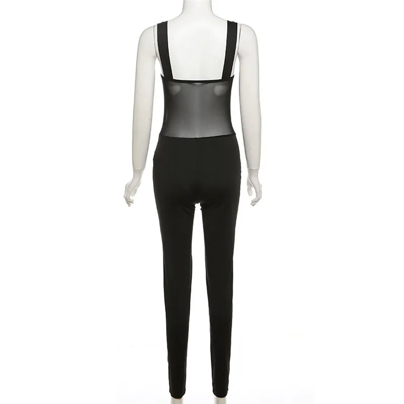 Hook and Eye Closure Sleeveless Jumpsuit