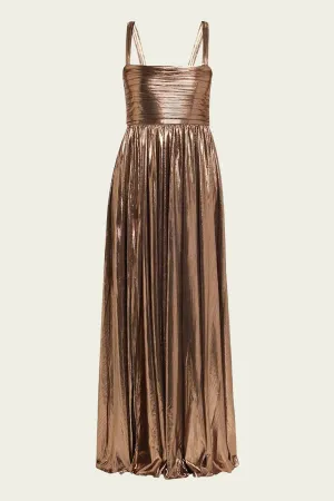 Iris Dress in Metallic Bronze