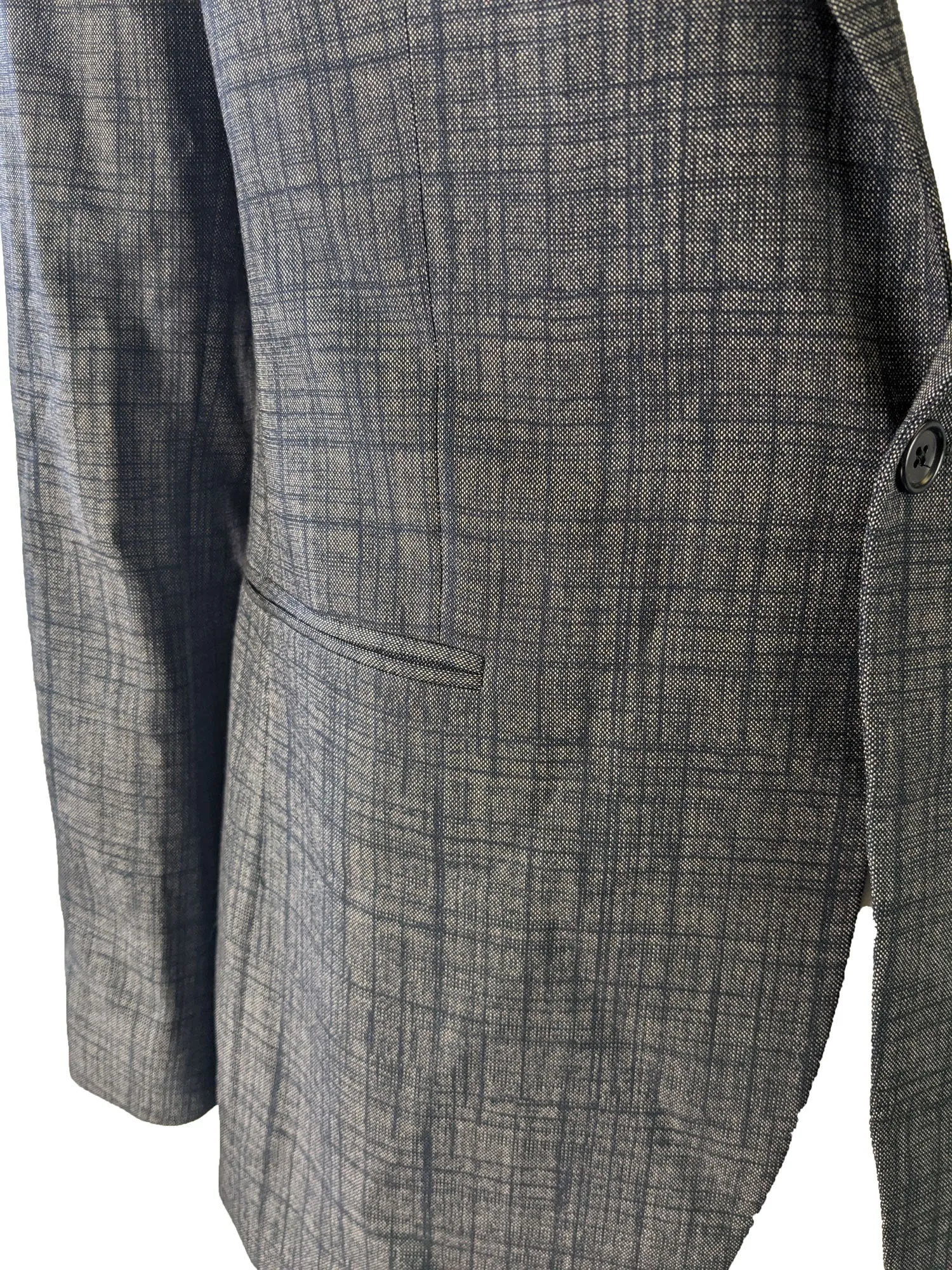 John Varvatos Men's Virgin Wool Indigo Heather Blazer $1398 NWT