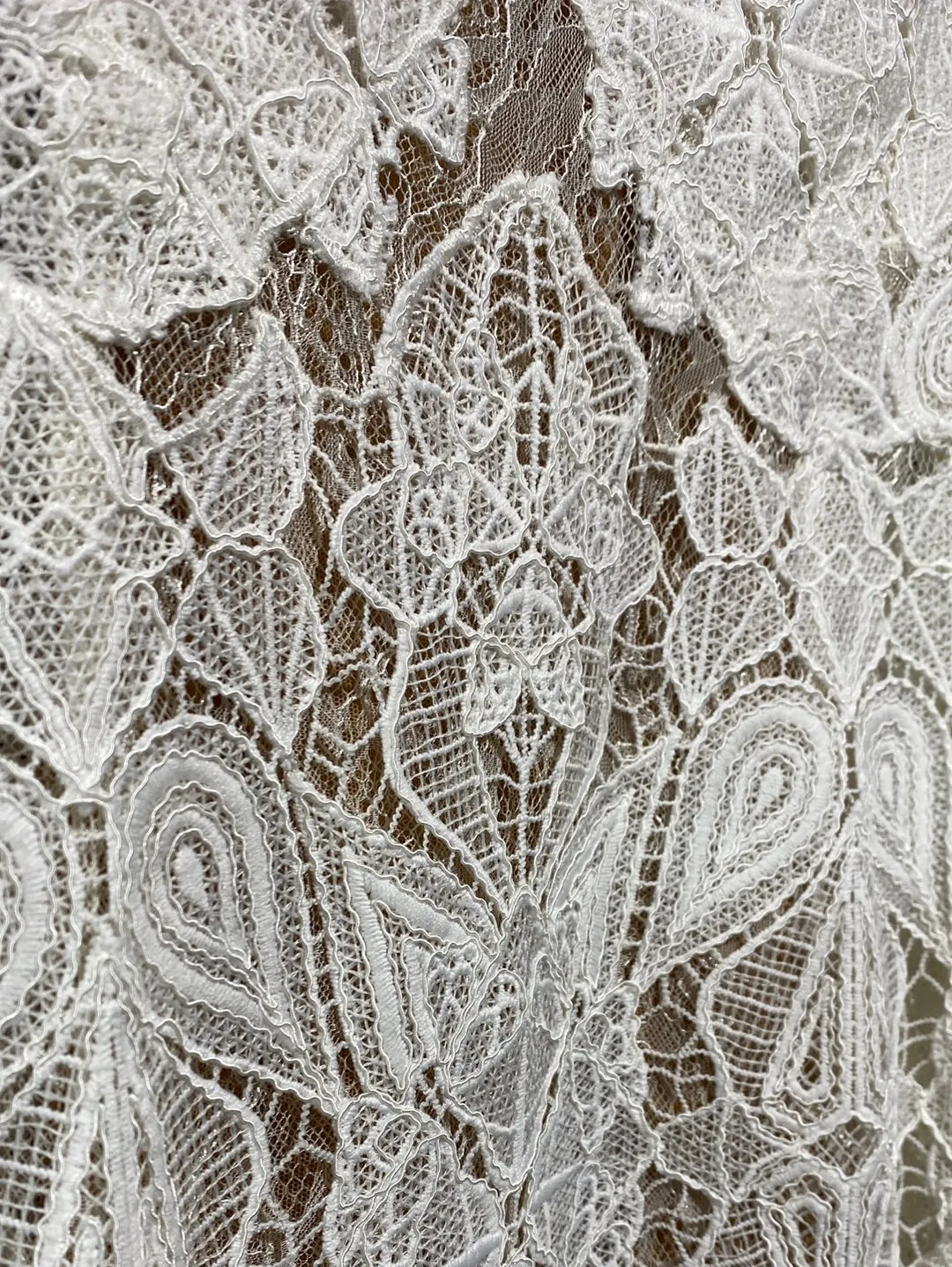 Jonathan Simkhai White Lace Turtleneck Long Sleeve Mini Dress