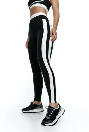 Legging deportivo bicolor Yinyang - Black
