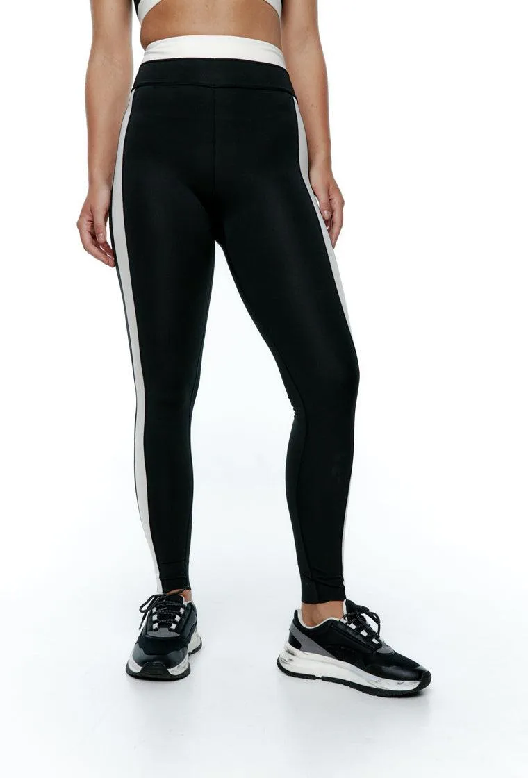 Legging deportivo bicolor Yinyang - Black
