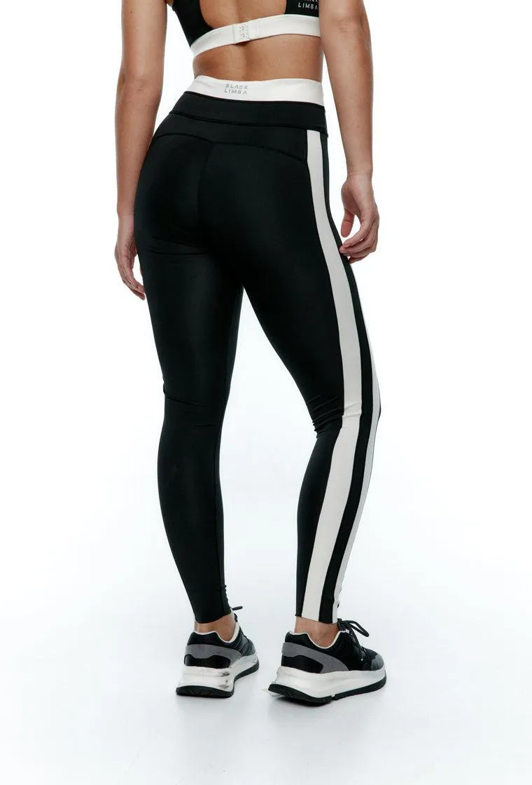 Legging deportivo bicolor Yinyang - Black